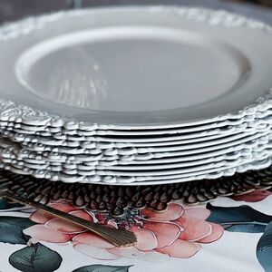 Elegant White Dinner Plates Set